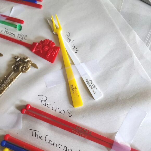 37 Pcs Swizzle Stir Sticks Barware Hotel Restaurant Travel Lodge Vtg Advertising - Picture 8 of 16